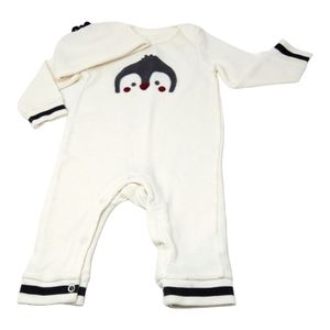 Sterling Baby Bodysuit & Hat Set 9M Penguin Long Sleeves Coverall NWOT